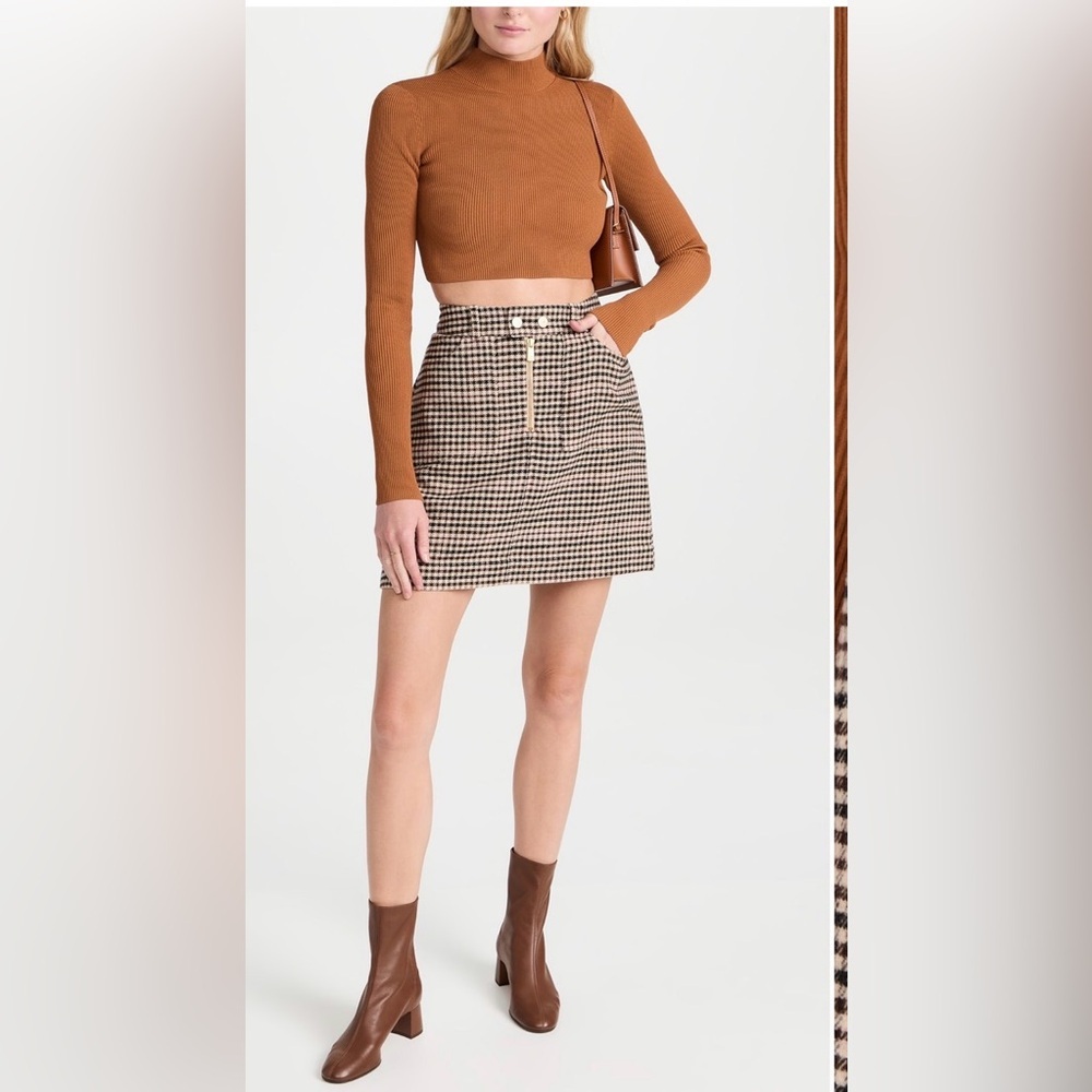 Scotch & Soda Miniskirt In Heritage Check Brown . Size L - Picture 10 of 15